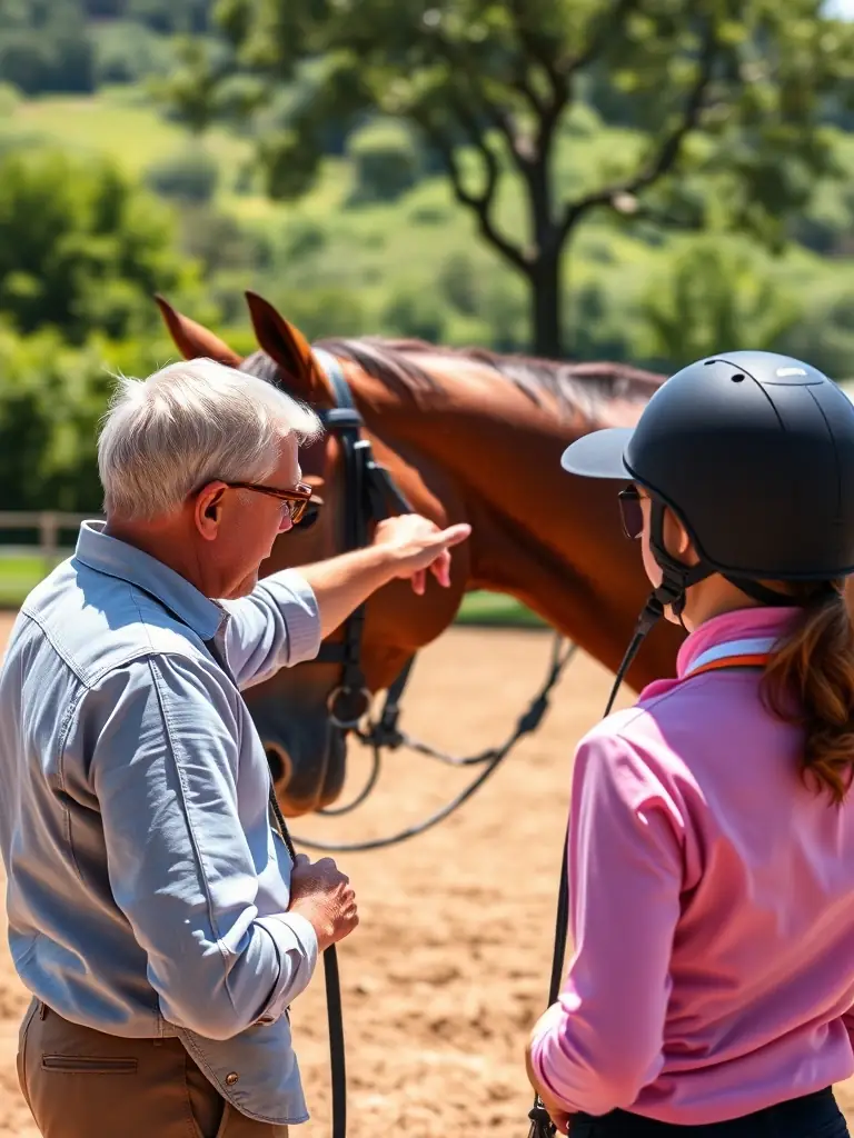 A class of students learning about horse care and stable management at La Bidauderie Equitation, with a focus on animal welfare and responsible horsemanship.