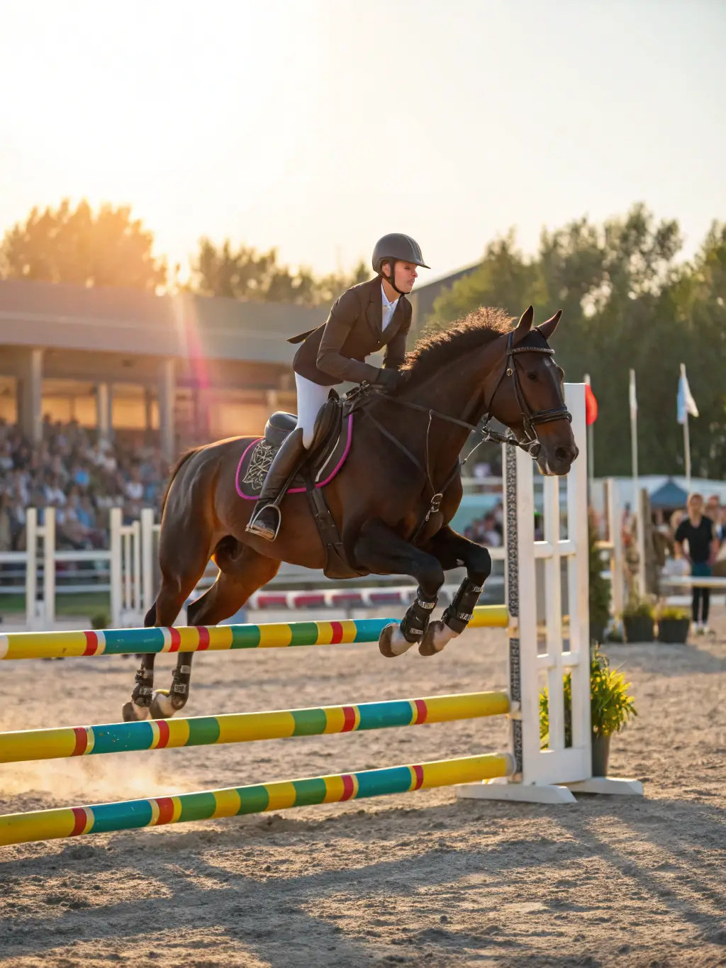 A group of riders participates in a friendly equestrian competition at LA BIDAUDERIE EQUITATION, demonstrating the organization's focus on sportsmanship and community engagement.